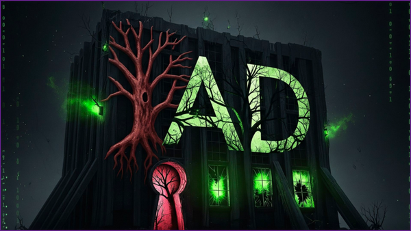 Picture of haunting looking house with the letters AD in it. 